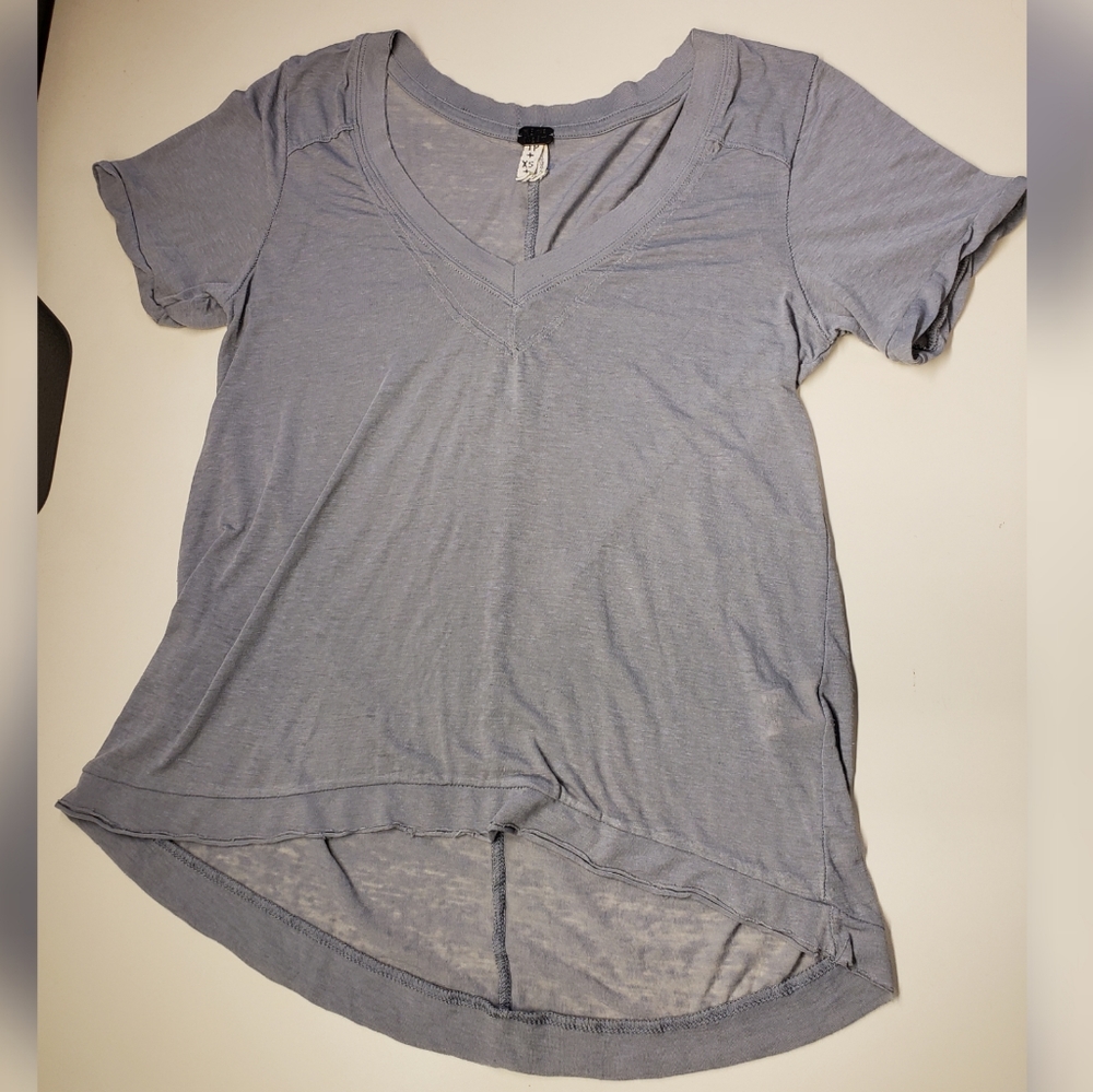 Free People We The People shear grey v neck Tee